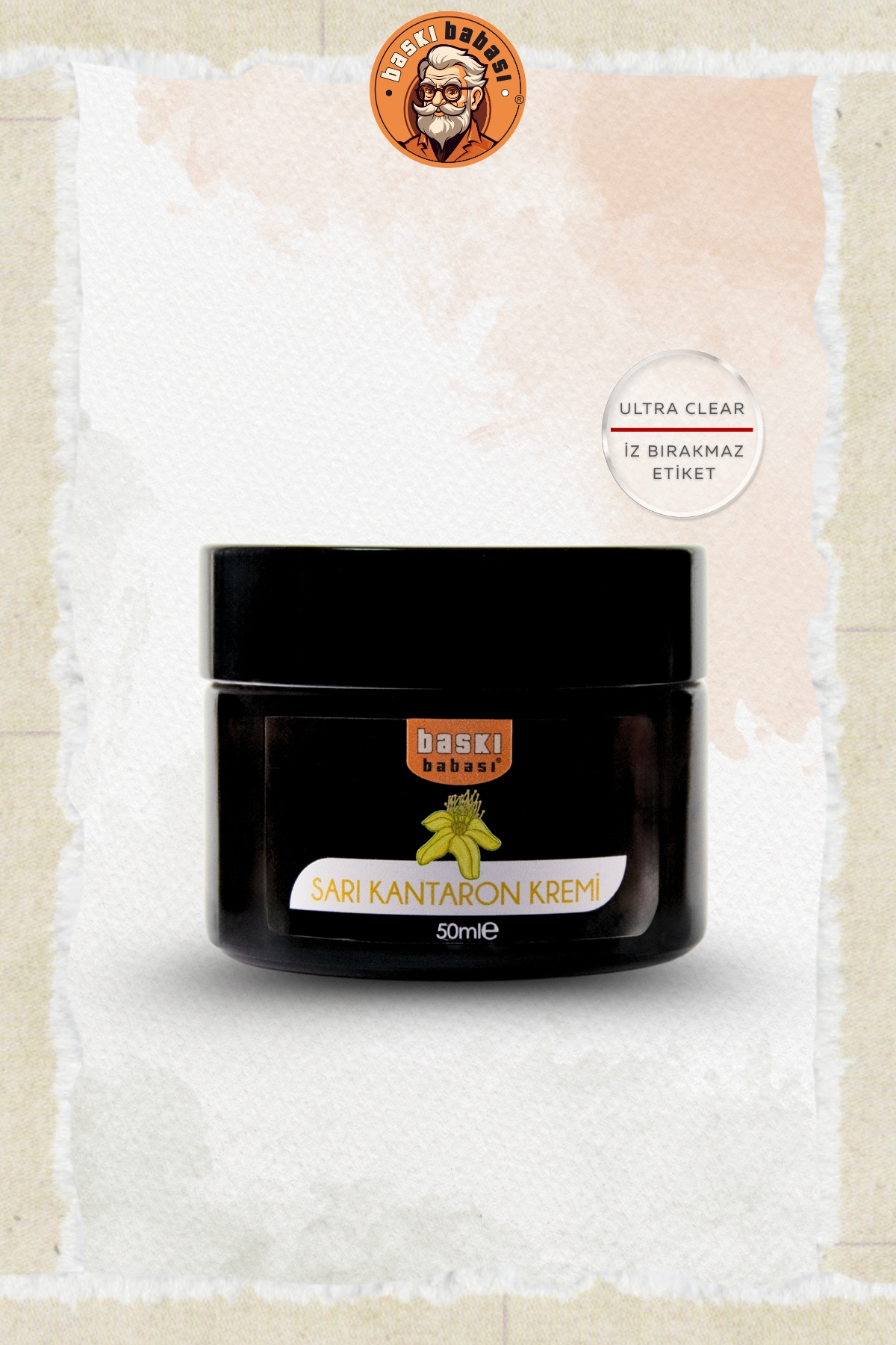 50ml Kozmetik Kavanoz Ürün Etiketi (Şeffaf) 50ml Kozmetik Kavanoz Ürün Etiketi (Şeffaf)