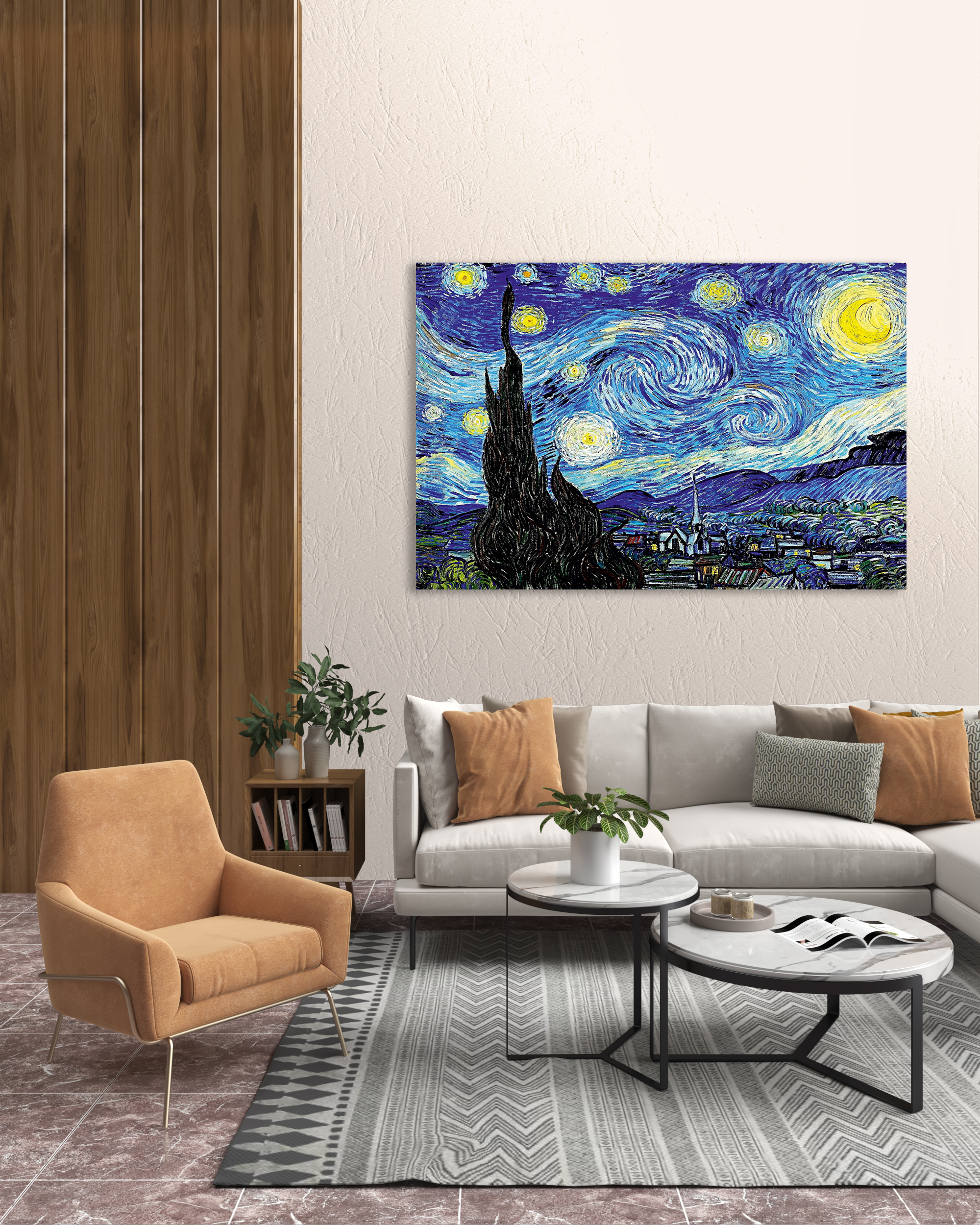 Yıldızlı Gece Kanvas Tablo