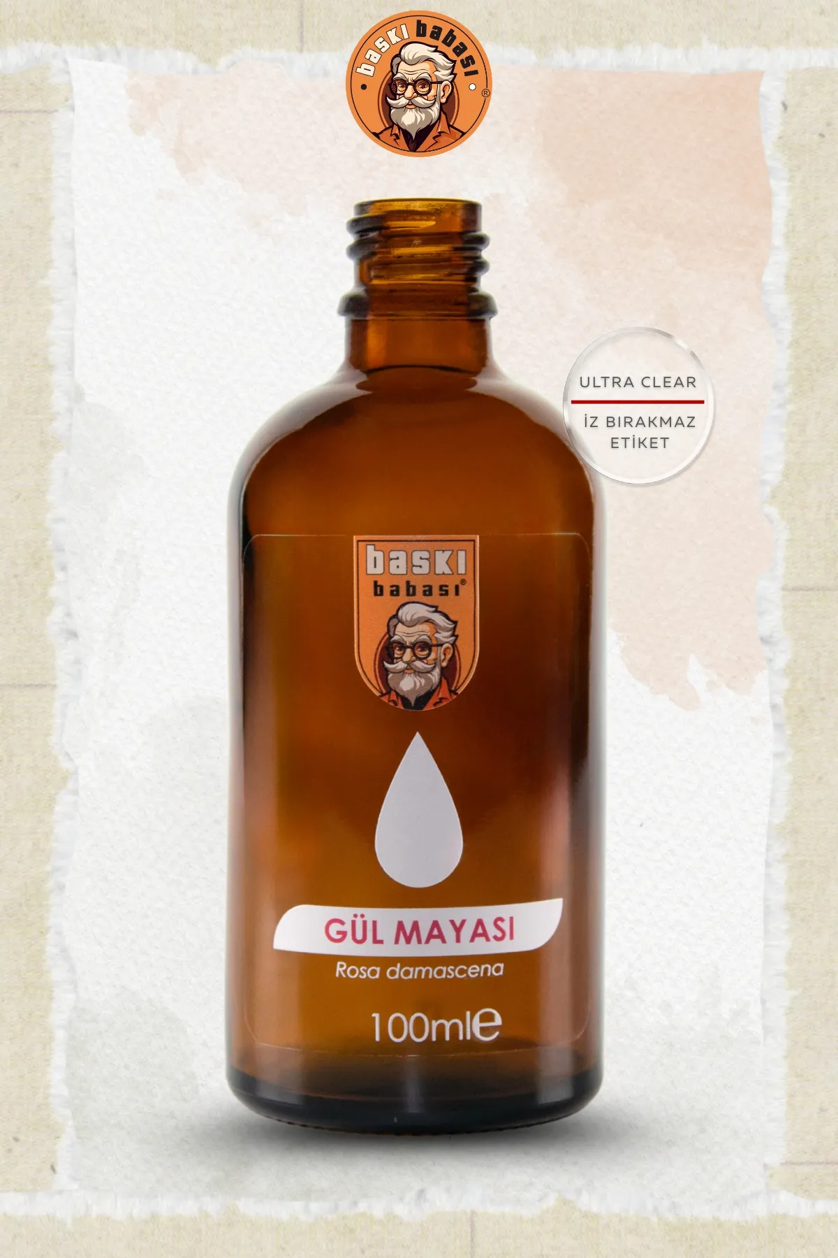 100ml Kozmetik Ürün Etiketi (Şeffaf)